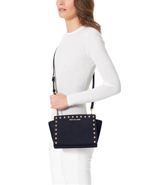 michael kors selma blue handbag|michael kors selma studded.